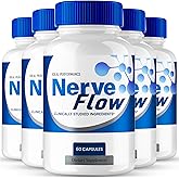 Nerve Flow for Neuropathy Supplements, Nerve Flow Capsules Advanced Nerve Health Pills Extra Strength All Natural Healthy Circulation & Stable Levels, Advanced NerveFlow Support Reviews (5 Pack)