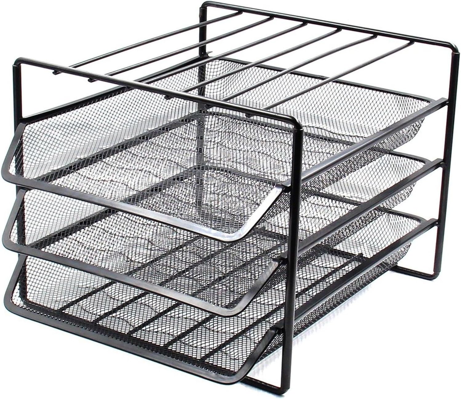 Stackable Mesh Desk Organizer 3 Tier Letter Trays