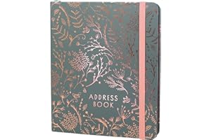 Boxclever Press Large Address Book with 432 spaces! Hardcover Address Book with Alphabetical Tabs, Change of Address Labels, Birthday & Christmas Card Sections. Stunning Address Books - 8.5 x 7.5''