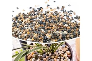 CJGQ 2.4lb 1/2" Pebbles for Plants Potting,Succulents Aquarium Fish Tank Vases-Decorative River Rocks Garden Gravel Stones