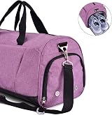 KASIBON Gym Bag with Shoes Compartment Purple Sports Duffle Bag view 6