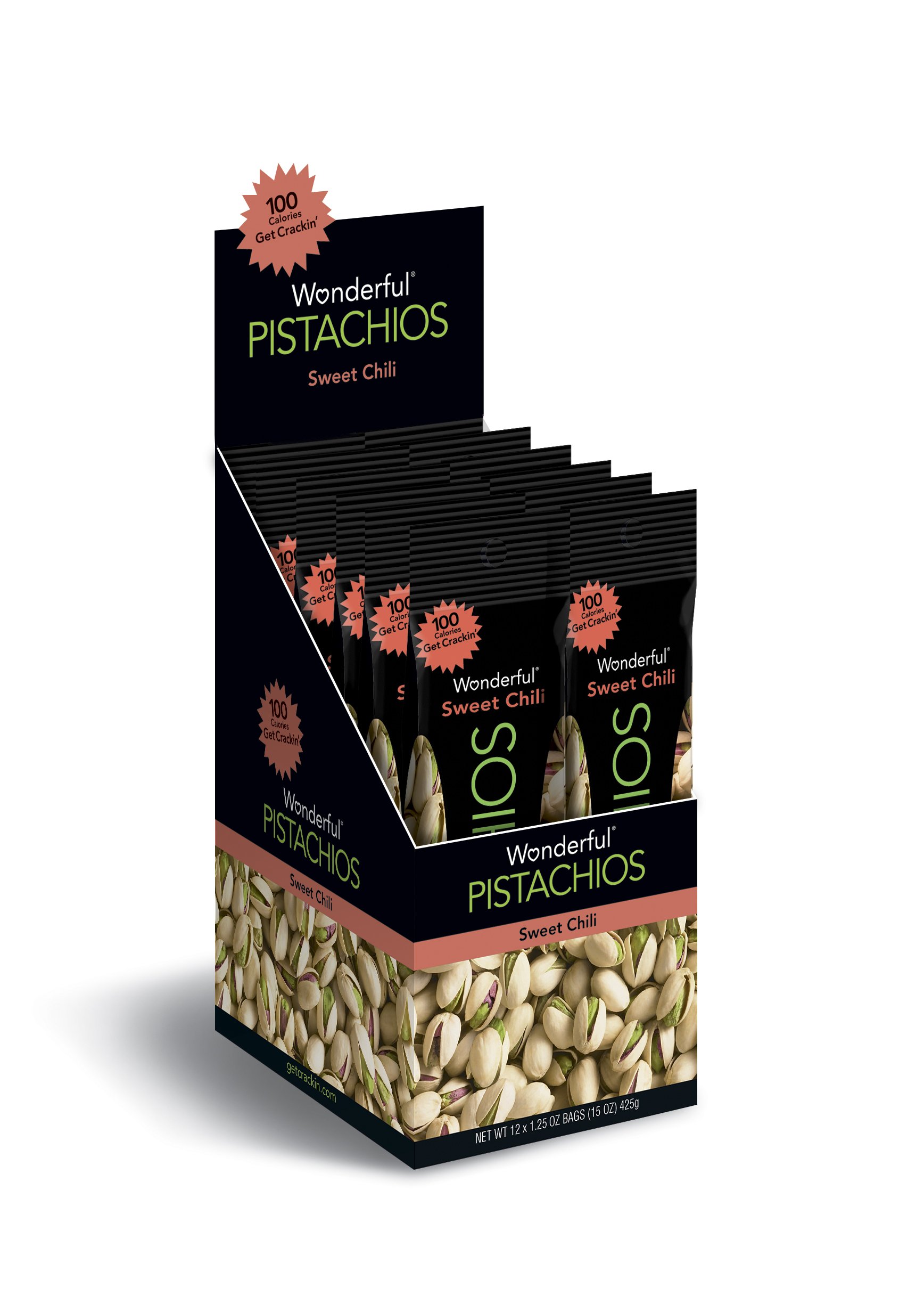 Wonderful Pistachios, Sweet Chili Flavored, 1.25 Ounce Bag (Pack Of 12