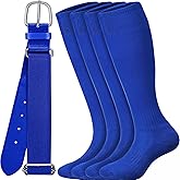 ROLVNHTV Baseball Socks and belt Combo Set Men's Baseball Belt with Softball Sock Elastic Waist Belts