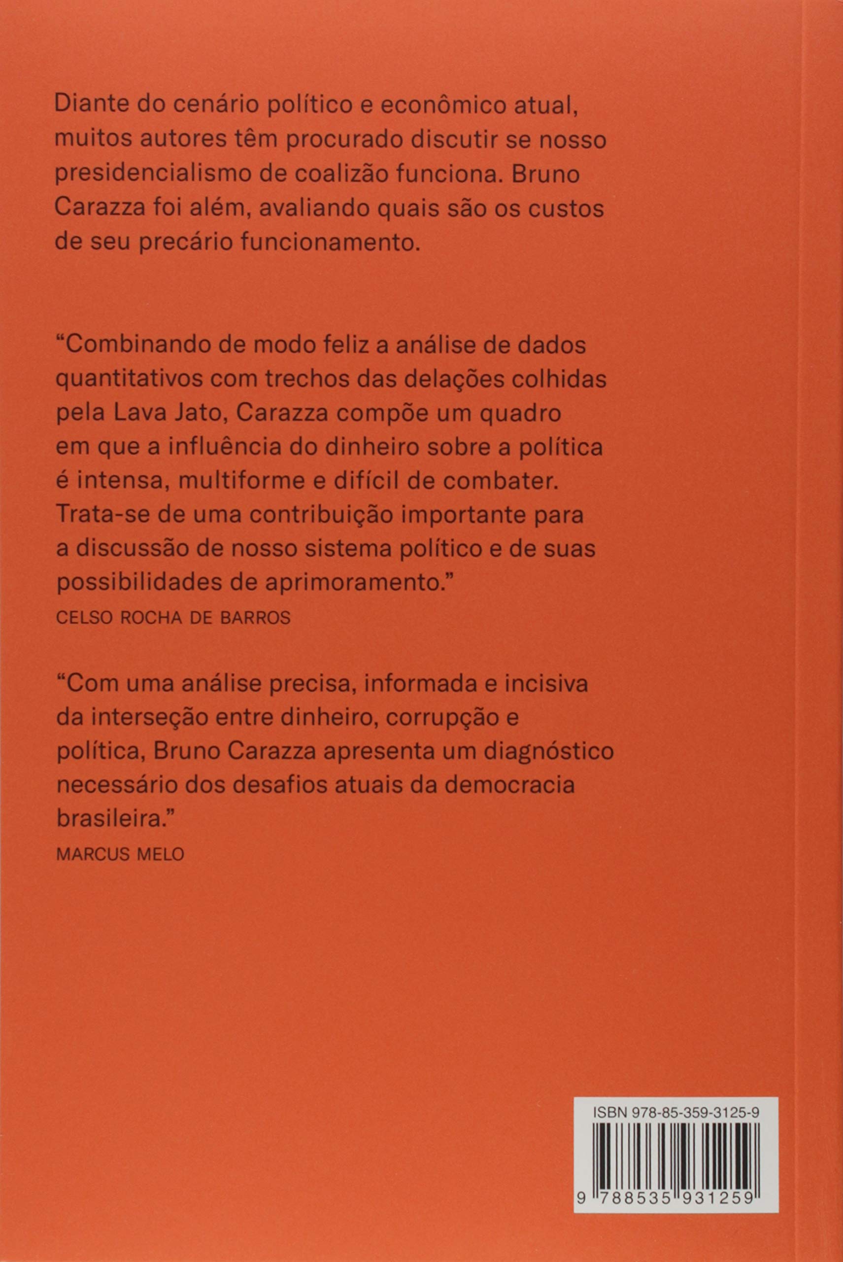 Livro 'Dinheiro, eleições e poder' de Bruno Carazza