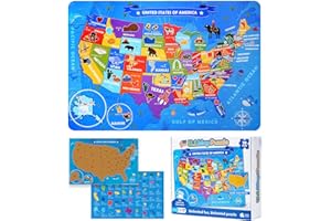 TAOZI&LIZHI United States Kids Puzzles, 70 Piece USA Map Puzzle 50 States with Capitals, Children Jigsaw Geography Puzzles Learning for Kids Ages 4-8, 3-5, 8-10-Year-Olds, US Puzzle Games