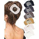 6 Pack Flat Hair Clips for Women, No-Slip Flat Claw Clips,Large Strong Hold Square French Claw Clips for All Hair Textures(Glossy Leopard Print 2)