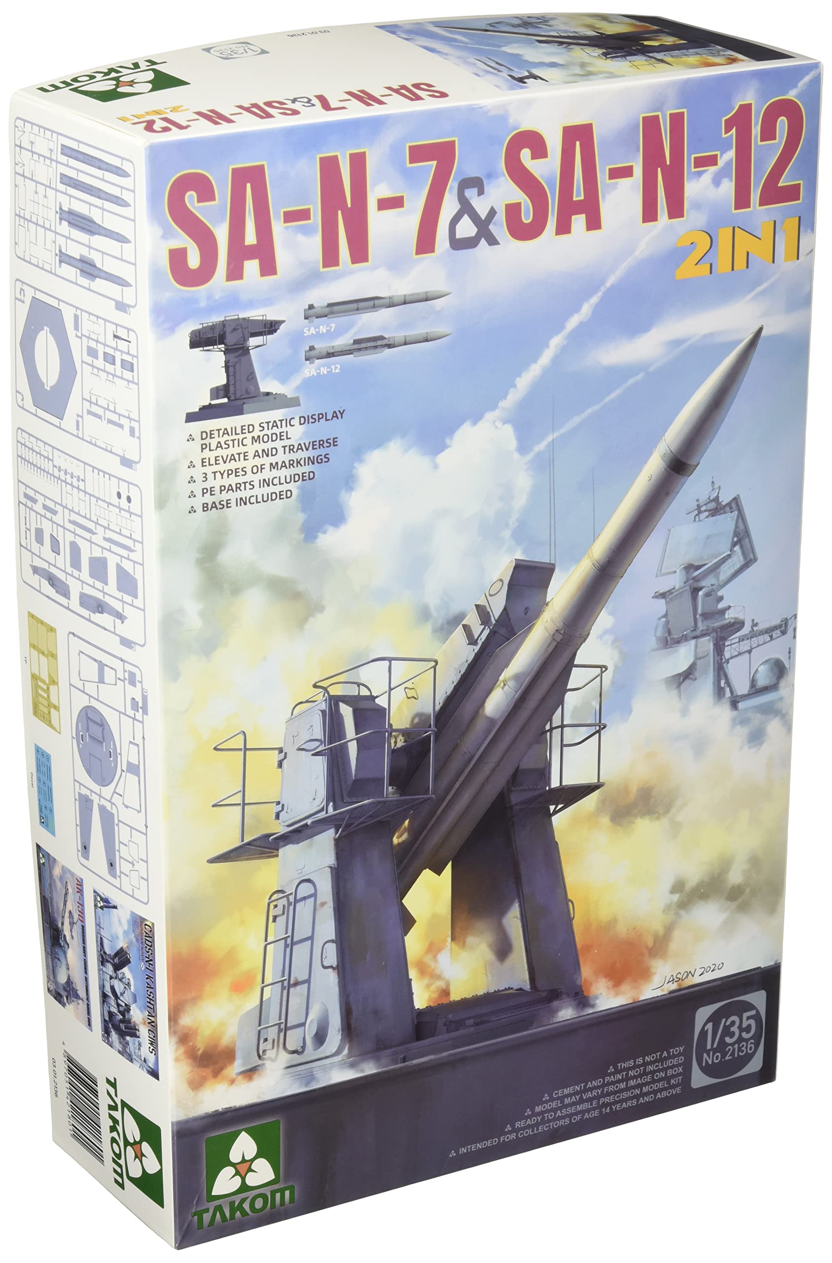 TAKOM TKO2136 Model 2136 Lance Sa-n-7 & Sa-n-12 Russia Navy Anti Aircraft Missile 2 in 1