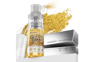 HUEBEATY Gold Edible Glitter Spray for Cakes – 20g Food Grade Luster Dust Spray for Cocktails, Drinks, Cupcakes, Cookies, Strawberries & Chocolate Decorating – Edible Cake Glitter Dust