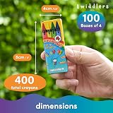 THE TWIDDLERS 100 Boxes Wax Crayons 400 Pieces Mixed Colours Four Pack view 2