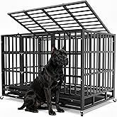 Hiwokk 48 Inch Heavy Duty Dog Crate, Indestructible Escape-Proof Dog Kennel for High Anxiety Large Dogs, Strong Metal Pet Cag