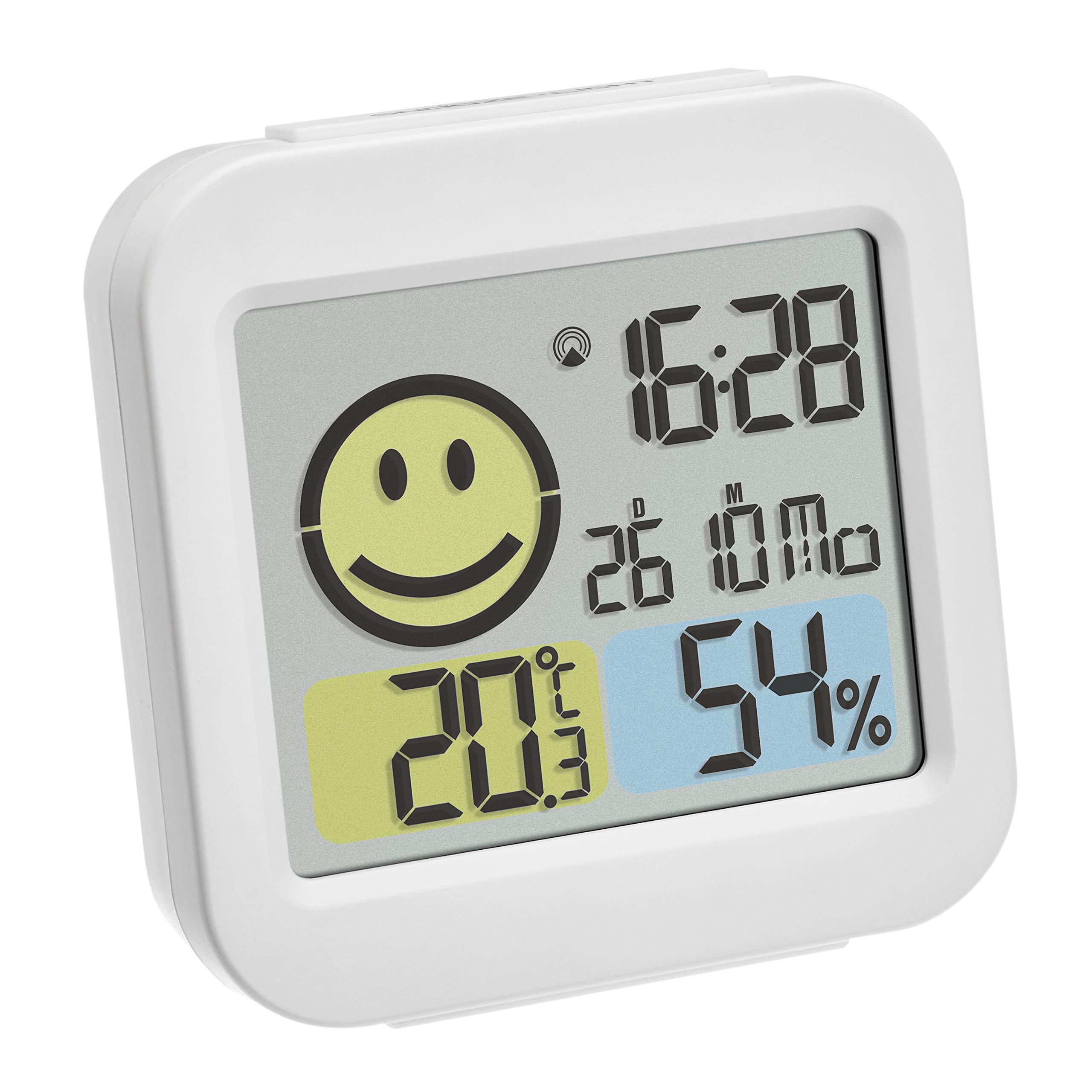 TFA Dostmann Digital Radio Alarm Clock with Thermo-Hygrometer, White, L78 x B31 x H79 mm