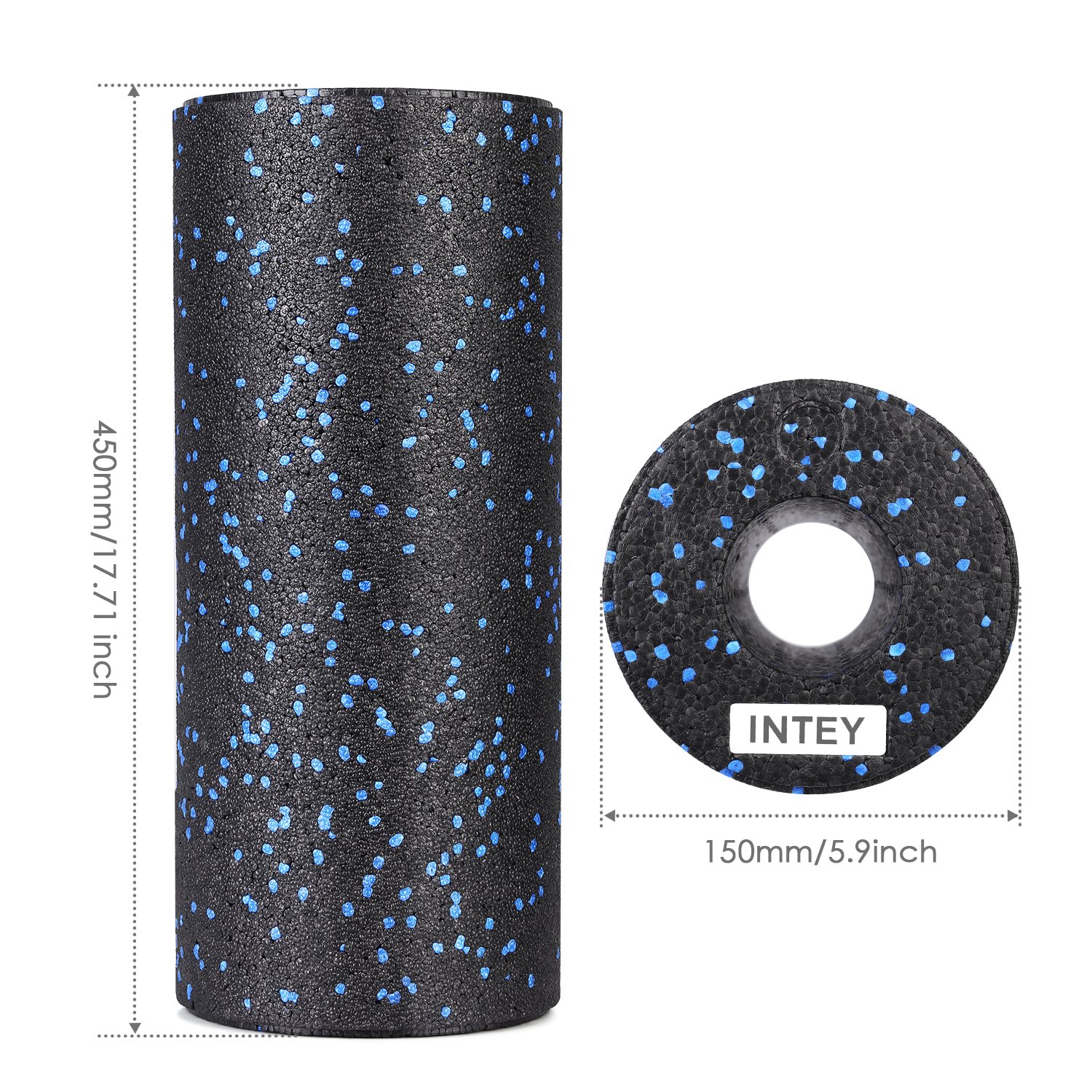 INTEY Foam Roller Rouleau Massage en Mousse pour Massage en Profondeur, Détente Myofasciale, Douleur Musculaire et Soulagement de la Raideur