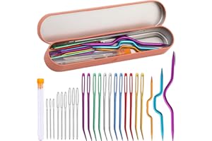 ZMAAGG Yarn Needles, Tapestry Needles, Large-Eye Blunt Needles, Darning Needles for Crocheting with Knitting Cable Needles, Storage Box, Bent Tapestry Needles for Knitting Crochet