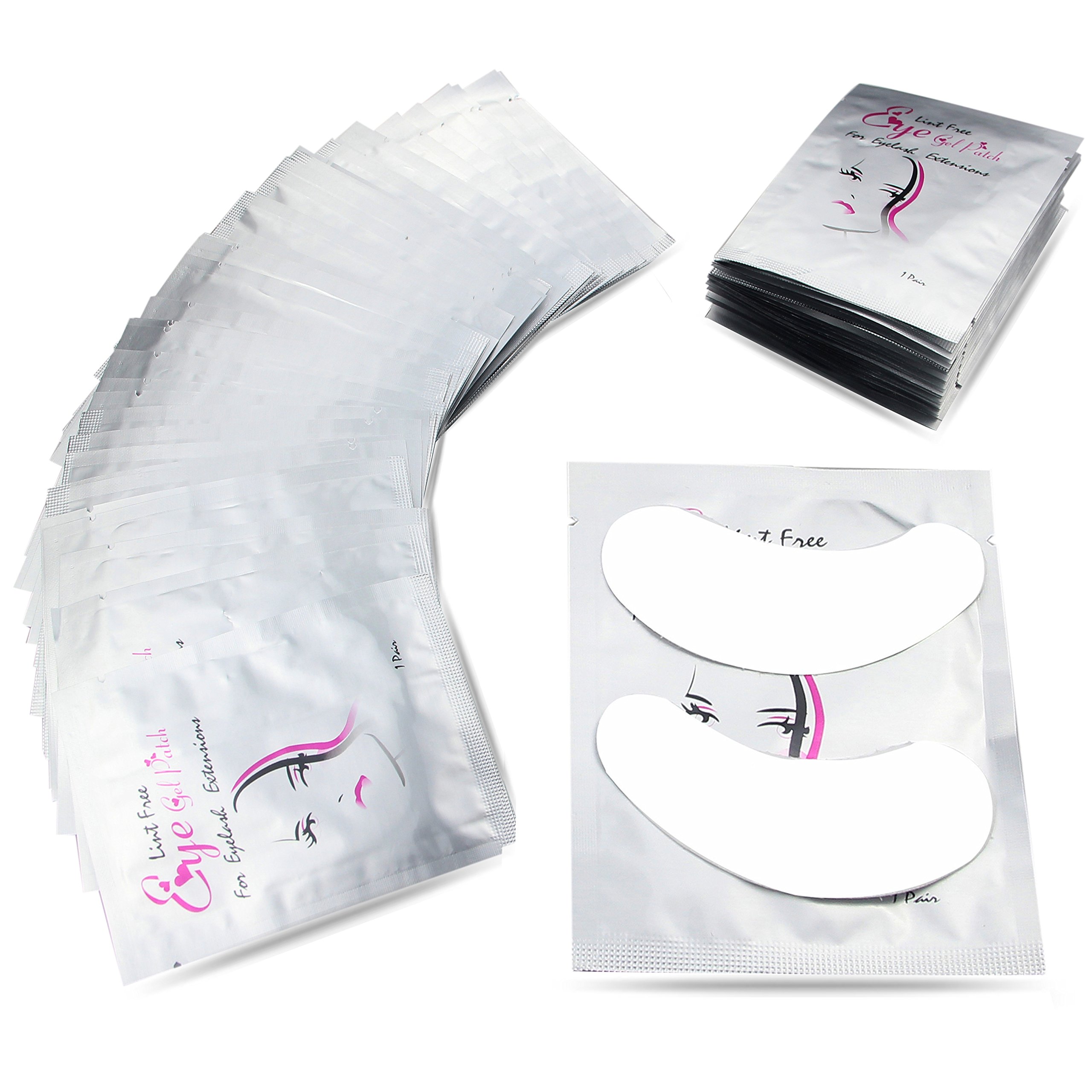 Eye Gel Pads, 50pcs of Under Eye Gel Pads for Eyelash Lash Extensions Lint Free Lash Eye Pads Patches