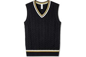 BOBOYOYO Boys Sweater Vest Unisex Cable Knit 100% Cotton Toddler Uniform Vest for Little Big Childrens Kids Teenage Girls
