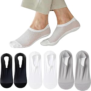 LUSCINIA No Show Socks Women: Thin Invisible Ice Silk Breathable (6 Pack) | Nylon Mesh Quick Dry for Flats Boat Office Work