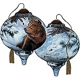 Ne’Qwa Art 7241146 Snow Buddies Abraham Hunter Hand-Painted Blown Glass Ornament