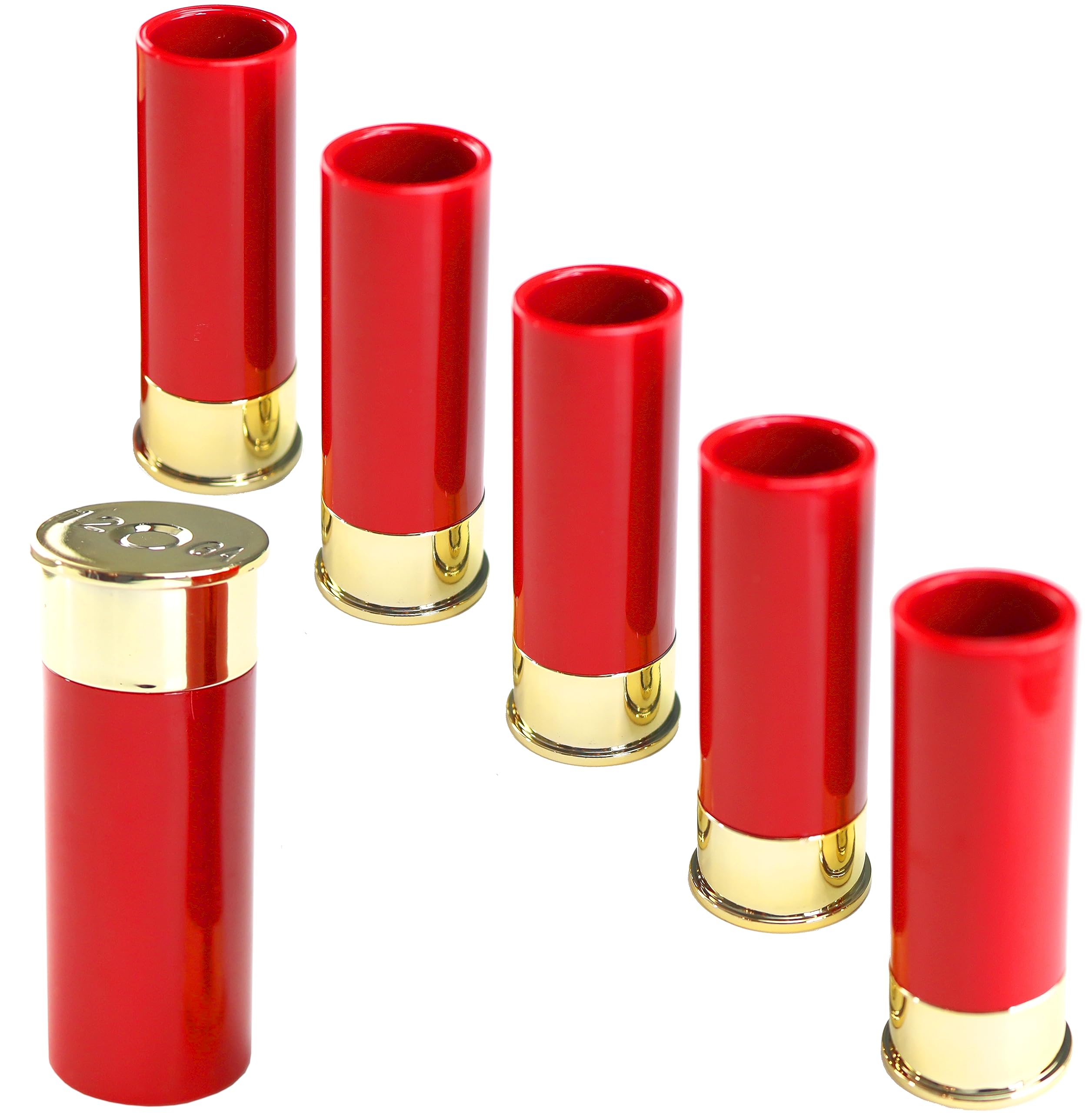 Photo 1 of 4PCS ---Iconikal Shotgun Shell Shot Glass Cups Set, 1.4oz., Red, Gun Lover's Father's Day Dad's Men Women