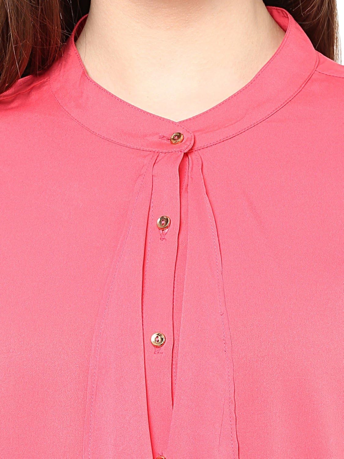 rare pink georgette layered top with cut-out detail (ep1602)