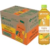 Oi Ocha Yuzu Green Tea, Unsweetened, Citrus Flavor, 16.9 fl oz Bottle, Pack of 12