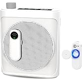 Voice Amplifier Wireless Microphone with Magnetic Lavalier, Portable Voice Amplifier for Teachers with 2 Mic, Rechargeable Bluetooth Speaker System for Classroom, Yoga, Meetings, Speeches (White)