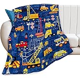 Excavator Blanket Construction Truck Decor Throw Blanket Super Soft Flannel Lightweight Fluffy Plush Fuzzy Fleece Toddler Tractor Blanket Gifts for Kids Boys Girl Woman for Couch Sofa Bedding 40"X50"
