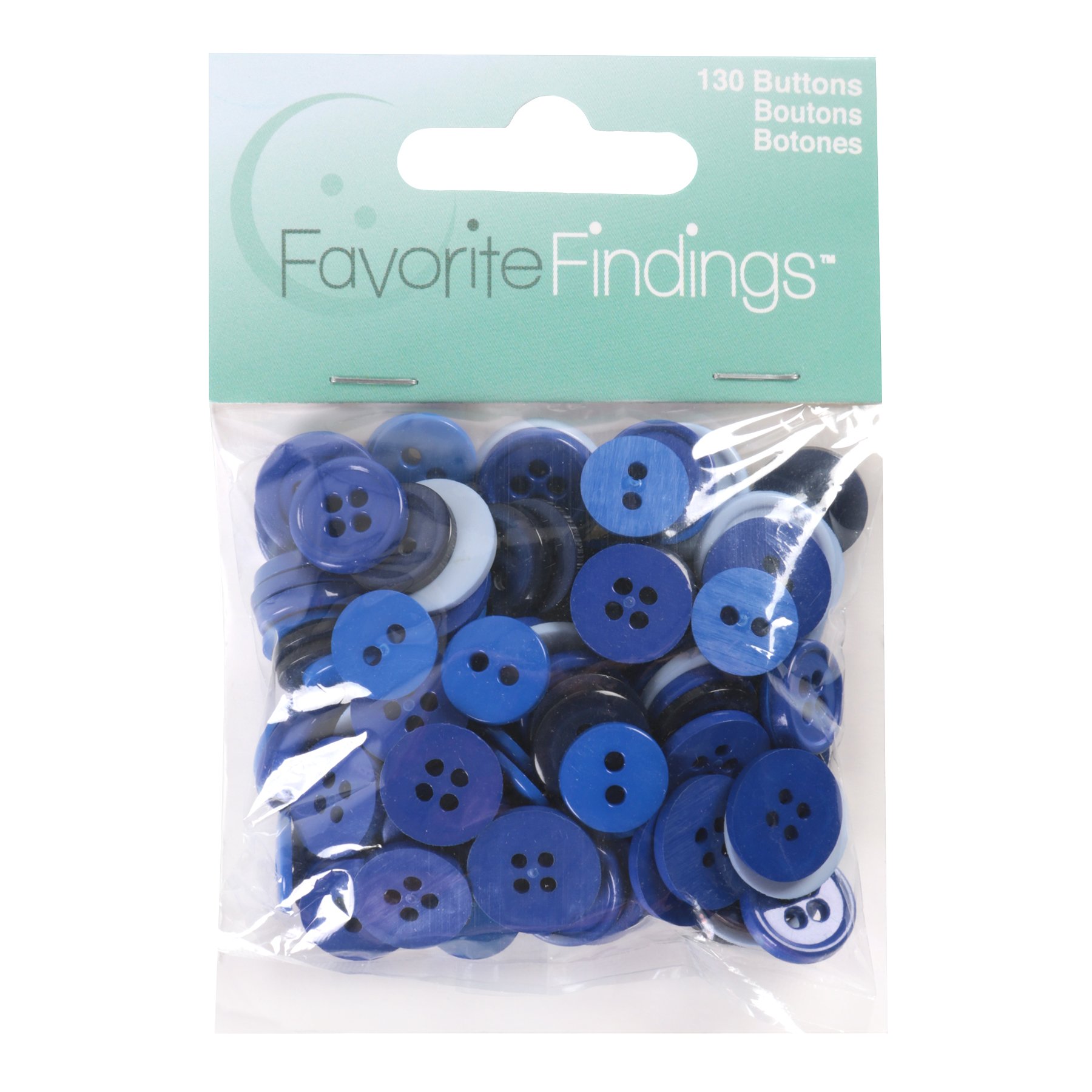 Favorite Findings Button 10-15 mm 40 g Mix, Blue Assortment, 10x6x1 cm