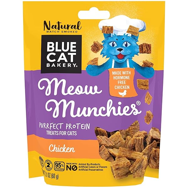 BLUE CAT BAKERY NATURAL MEOW MUNCHIES CHICKEN TREATS FOR CATS, 2.1 OZ POUCH