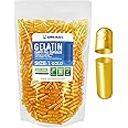 XPRS Nutra Size 1 Empty Capsules - 1000 Count Empty Gelatin Capsules - Empty Pill Capsules - DIY Capsule Filling - Pure Bovine Pill Capsules Empty Gel Caps (Gold)