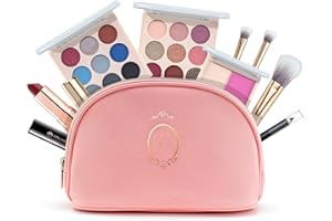 Color Nymph Beginner Makeup Set, Full Starter Cosmetics Set for Teenager Girls with Eyeshadow Palette Blush Lipstick Lip Pencil Eye Pencil Brush Mascara Portable Bag