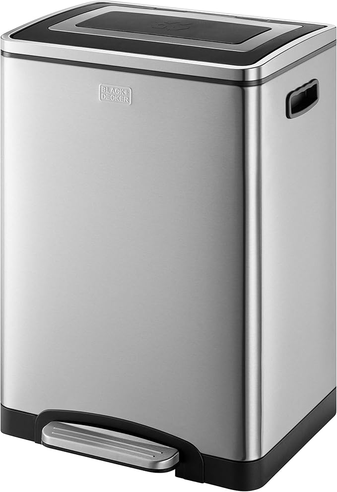 BLACK+DECKER BXBN0003GB 40L Duo Recycling Bin with Soft Close Lid