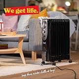 Russell Hobbs 2500W Oil Filled Radiator 11 Fin Black with Thermostat 3 Heat view 8