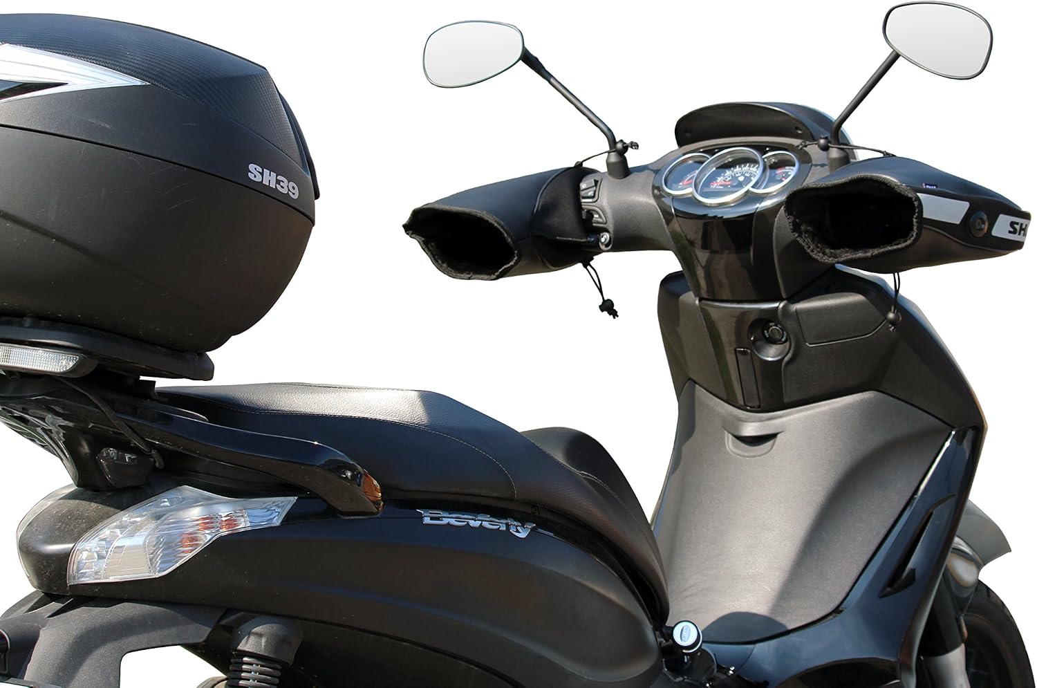 Shad Motorcycle Handlebar Muffs. X0SR00 - Handlebar Mitts. Wind and Waterproof, Black - Image 3
