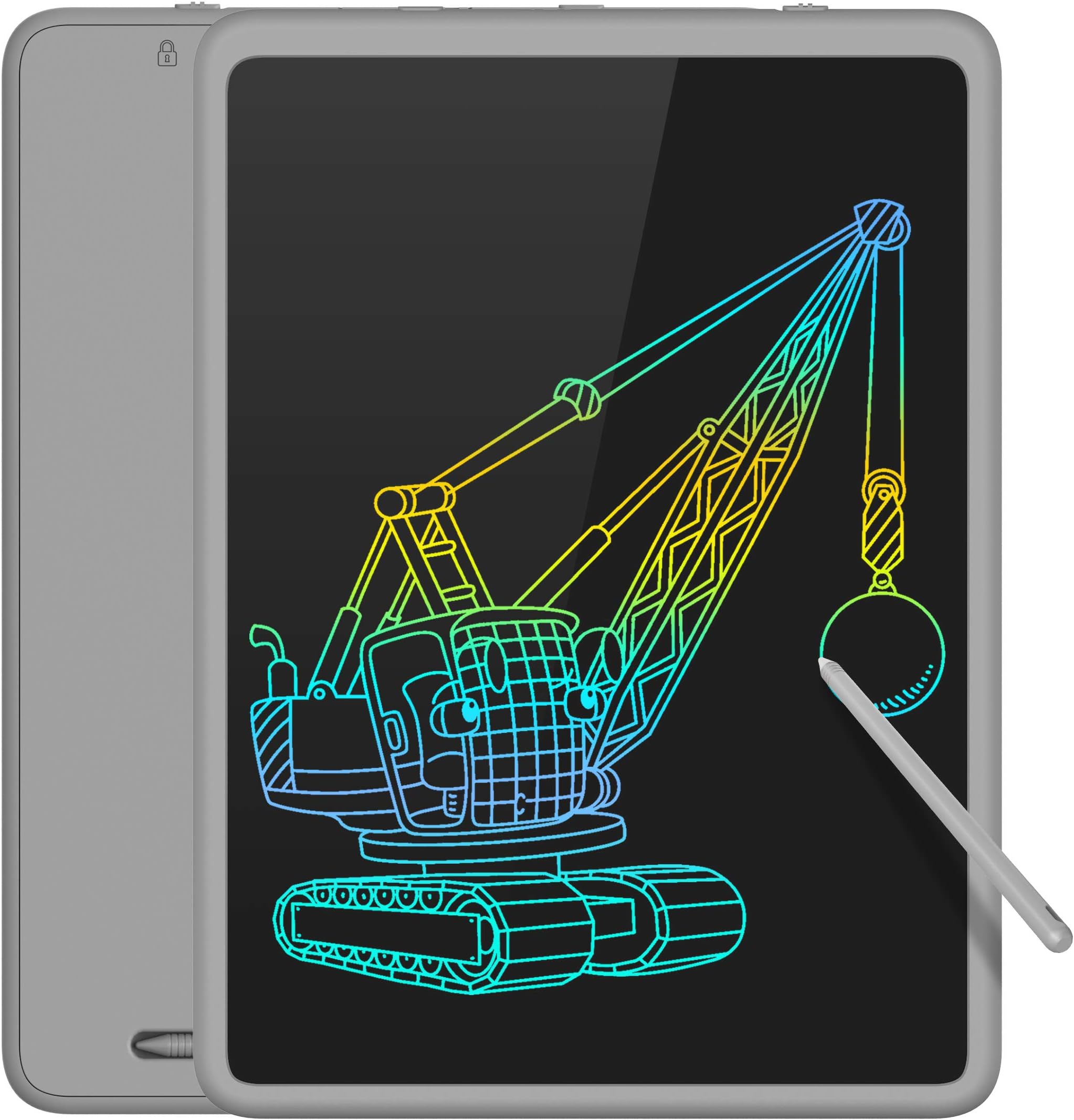 TECBOSS LCD Writing Tablet Colorful Large Screen, 11 Inch Kids Electronic Digital Drawing Board Doodle Pads, Educational Toys for 3-6 Years Old Boy and Girls (Grey)