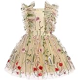 Girls Birthday Party Dress Ruffle Sleeve Sequin Dots Floral Tulle Princess Wedding Pageant Formal Bance Gown