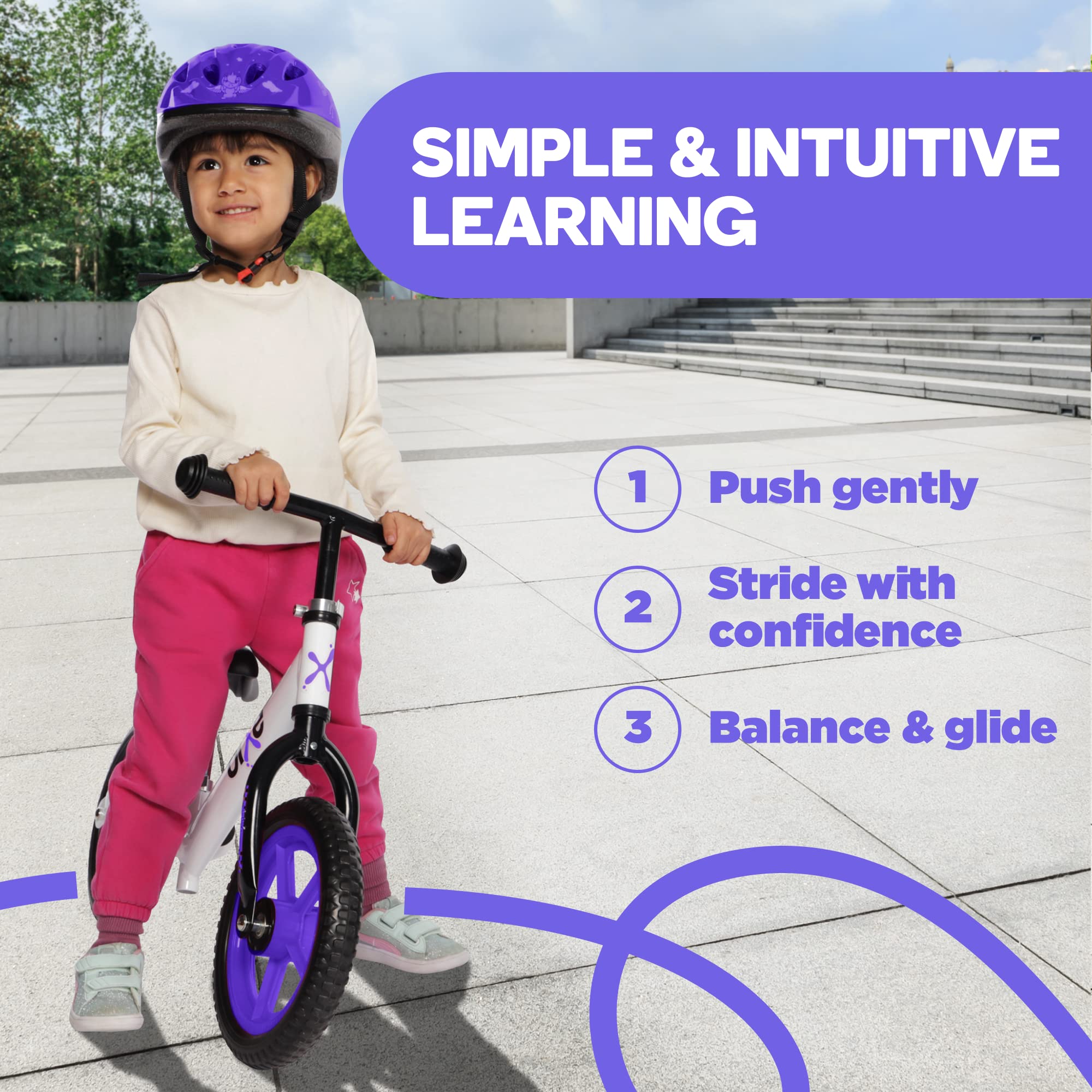 Bixe Aluminum Balance Bike 18 Month to 6 Yr Old - 30.5 cm (12 inch) Wheel Bicycle - No Pedal Toddler Bike - First Bike for 1 2 3 4 5 + Year Old Boy or Girl - Kids' Balance Bikes