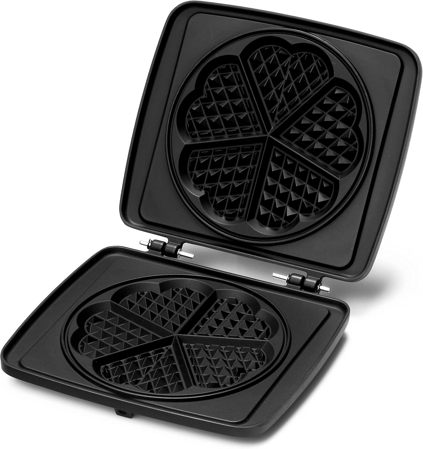 Croquade M006 Heart Waffle Plate - Cast Aluminum, Black