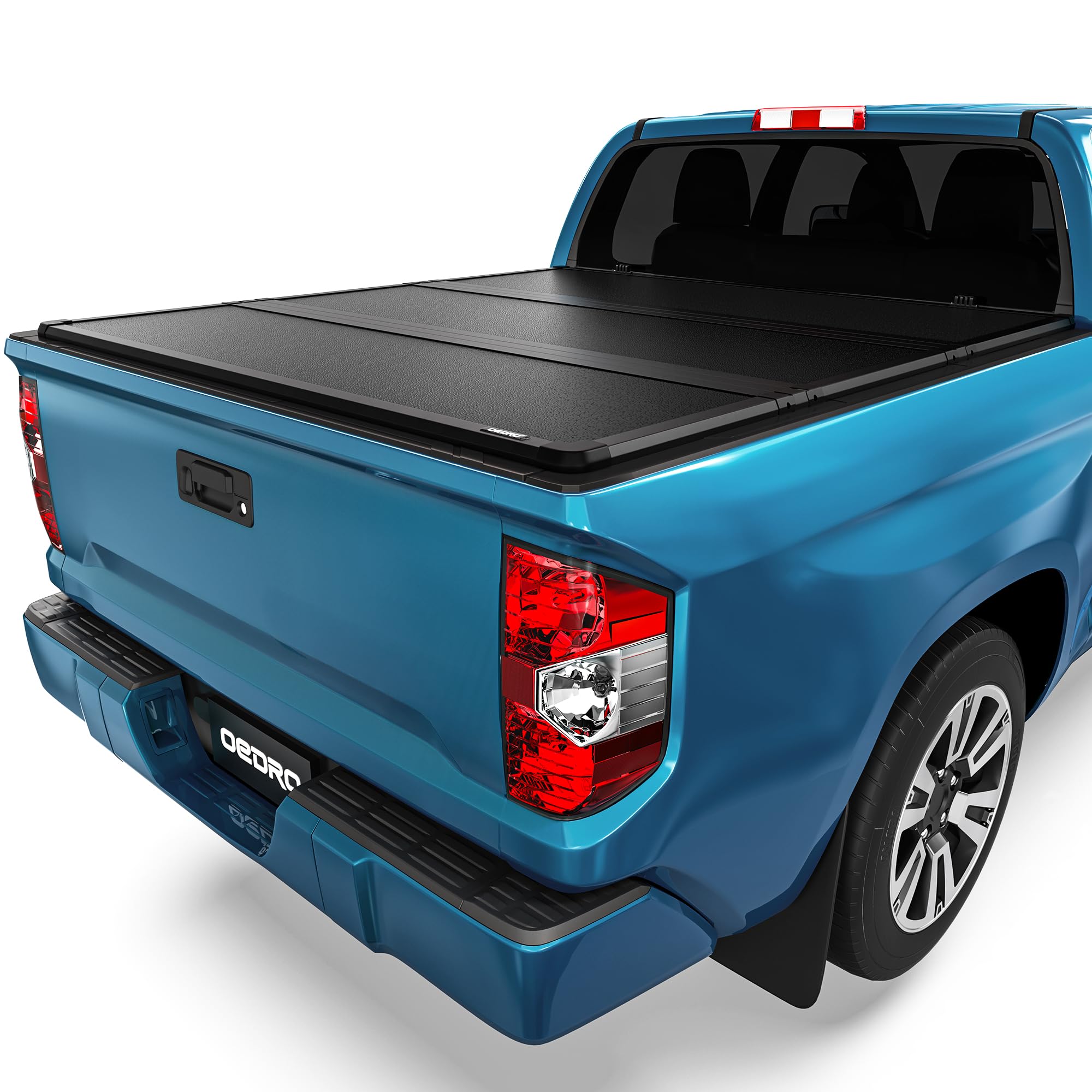 Photo 1 of OEDRO FRP Hard Tri-fold Tonneau Cover Fold Truck Bed Covers Fits for Toyota Tundra 2007-2021 (Excl. Trail Edition) with 5.5 Feet Bed with Deck Rail System