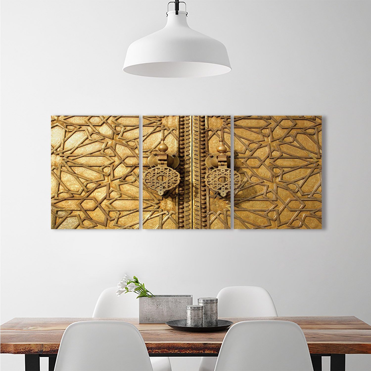 djidliyz8 Moroccan Wall Art Stickers Main Golden Gates of Royal Palace in Marrakesh Morocco Travel Tourist Attraction Photocustomizable Wall Stickers Gold
