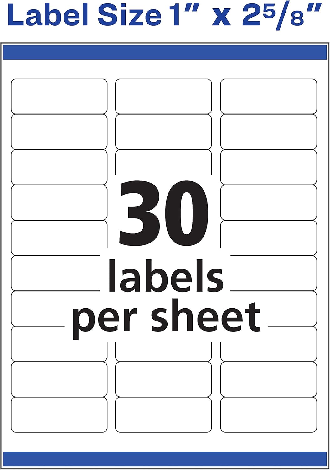 Avery 18160 Easy Peel Address Labels, 1 x 2-5/8, White, 300 Labels/Pack : Office Products
