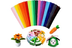 Giwrmu 200pcs 20colors Pipe Cleaners Craft, Pipe Cleaners Chenille Stem, Fuzzy Sticks Craft Supplies, Multi-Colored Pipe Cleaner for Creative Handmade DIY Art Craft Project