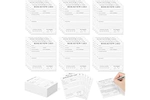 L1rabe Book Review Cards Set - 100Pcs Christmas Gift Bulk Reading Log Cards for Tracking Books, Journal Review Notes for Readers, Bookish Gift Library Supplies for School Students Teachers Women