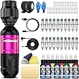 Padieoe Wireless Tattoo Machine Kit Rotary Tattoo Pen Kit/ Gun Kit Cordless Tattoo Machine Tattoo Supplies for Tattoo Artist with 20Pcs Tattoo Cartridge Needle WTK097