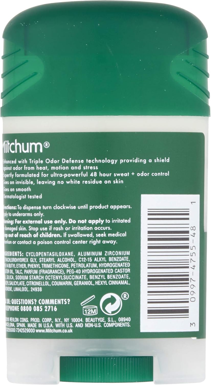 Revlon Mitchum Men Triple Odor Defense 48HR Protection Stick Deodorant & Anti-Perspirant, Ice Fresh, 41 g - Image 5