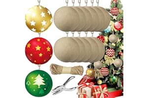 LAIAMER 25 Sets 4 Inch Christams Paper Mache Balls Paintable Unfinished Empty Paper Mache Ball Ornaments Cardboard Craft Supplies for Christmas Tree Decoration