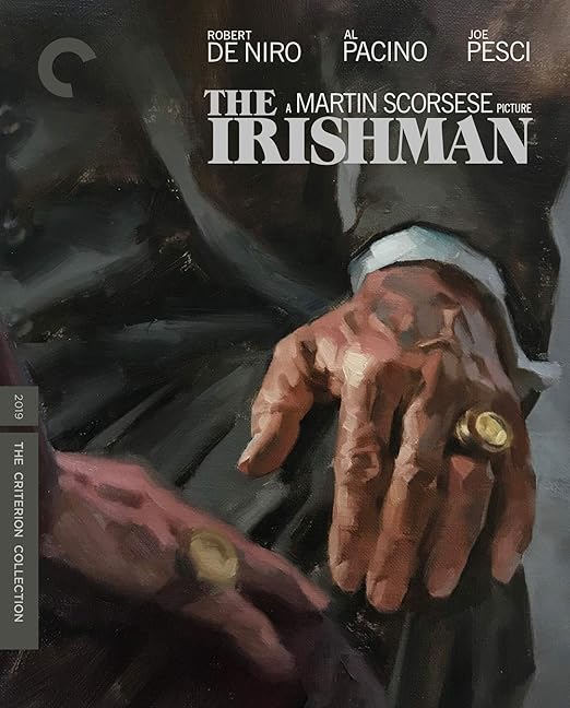 Amazon Com The Irishman The Criterion Collection Blu Ray Robert De Niro Al Pacino Joe Pesci Harvey Keitel Ray Romano Bobby Cannavale Anna Paquin Stephen Graham Martin Scorsese Movies Tv