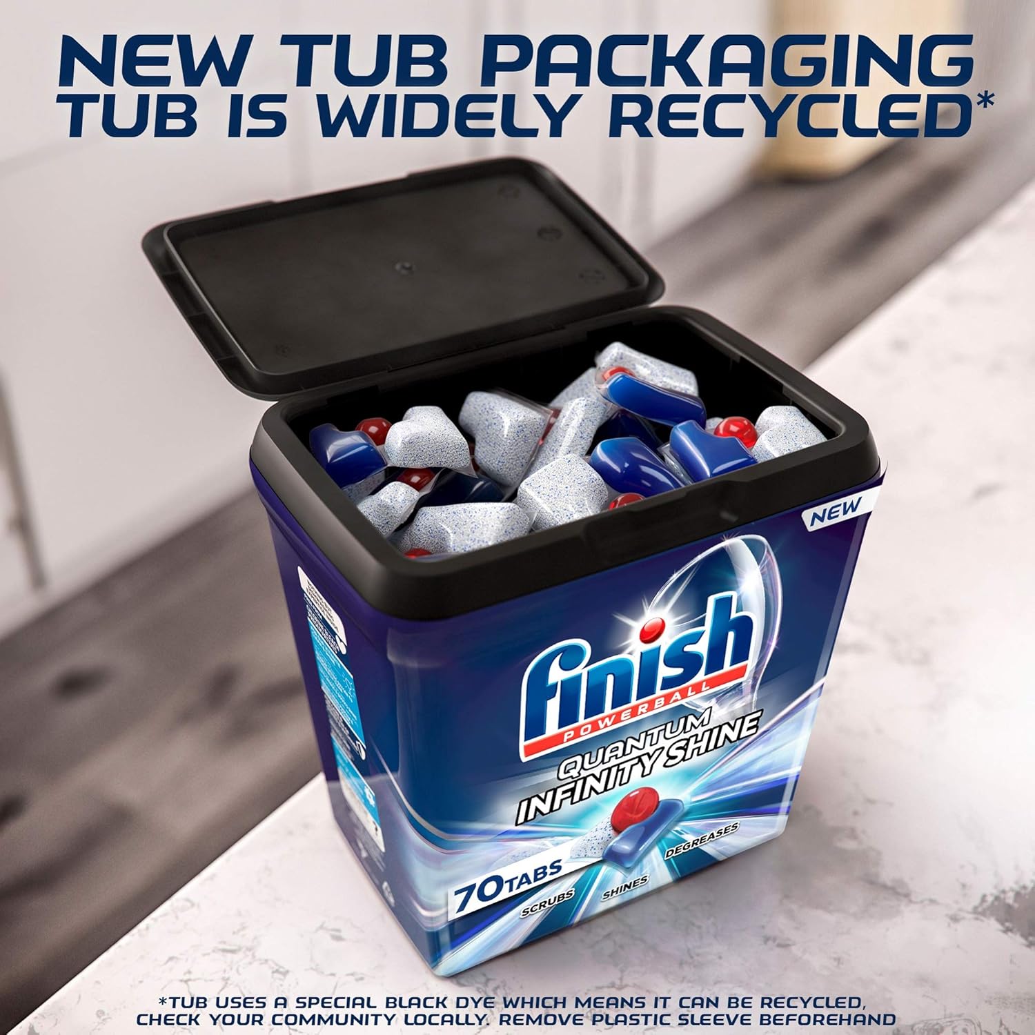 Finish Quantum Infinity Shine - 70 Count - Dishwasher Detergent - Powerball - Our Best Ever Clean and Shine - Dishwashing Tablets - Dish Tabs: Health & Personal Care