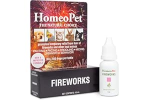 HomeoPet Fireworks, Safe and Natural Loud-Noise-Anxiety Calming Supplement for Cats, Dogs, and Other Small Animals, 15 Milliliters