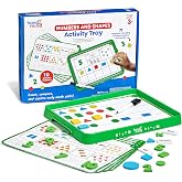 hand2mind Numbers and Shapes Activity Tray, Includes 10 Activities, Ages 3+ | Magnetic Tray with Numbers and Shapes, Preschool Learning Activities, Math Manipulatives Kindergarten, Number Toys