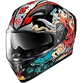 KYPARA Full Face Motorcycle Helmet with Internal Tinted Visor & DOT Approved for Moped ATV Cruiser Scooter (Samurai Spirit, Large)